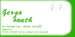 gergo hauth business card